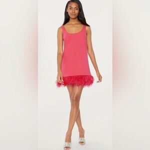 Likely Scooped Marullo Dress - Pinkberry - Feathered Mini Dress